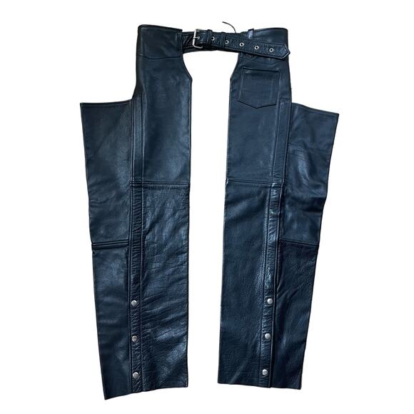Wild Ride Black Leather Chaps Women’s Size XXL - Picture 1 of 7